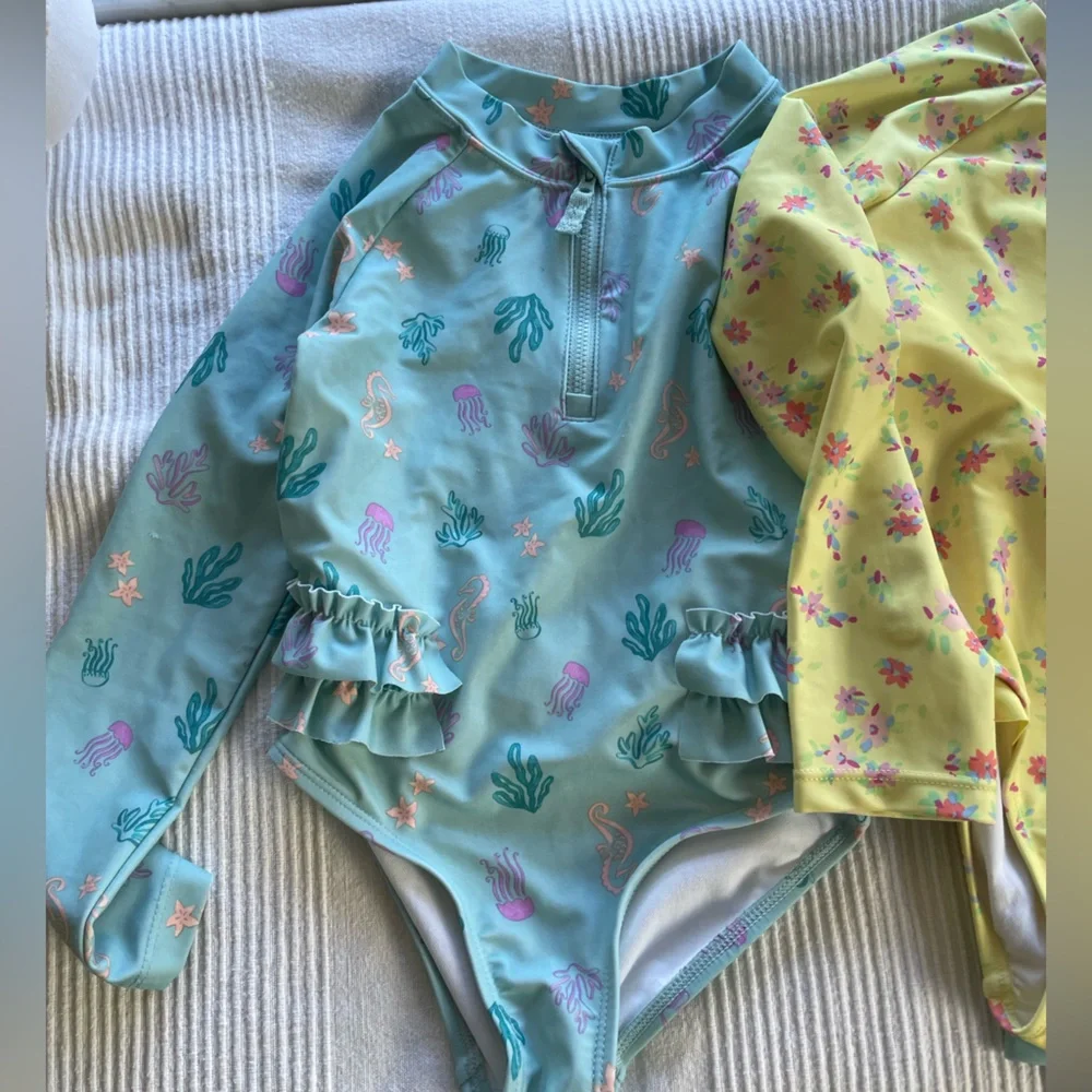 Carters Oshkosh Set of 3 Long Sleeve Swimsuits rushguards